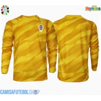 Camisa de time de futebol Croácia Goleiro Replicas 1º Equipamento Europeu 2024 Manga Comprida